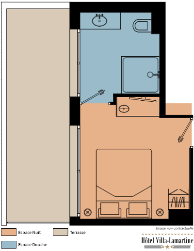 Deluxe Terrace Room Plan Hotel Villa-Lamartine in Arcachon City