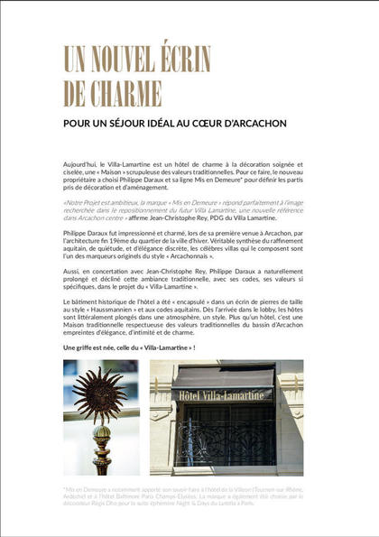 Dossier de Presse 2017 - Hôtel Villa-Lamartine Arcachon - Page 5