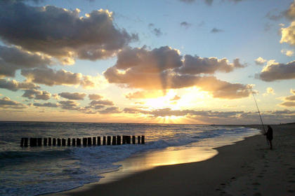 Plage du Bassin d'Arcachon au Coucher de Soleil